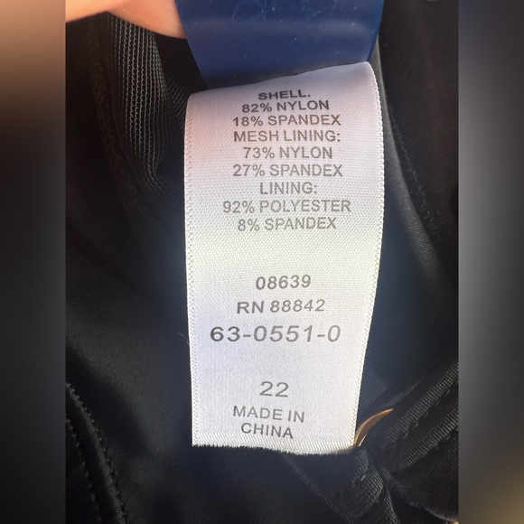 Swimsuits for All NEW Solid Black One Piece RuchedSwimsuit Dress in plus size 22 - Picture 6 of 15